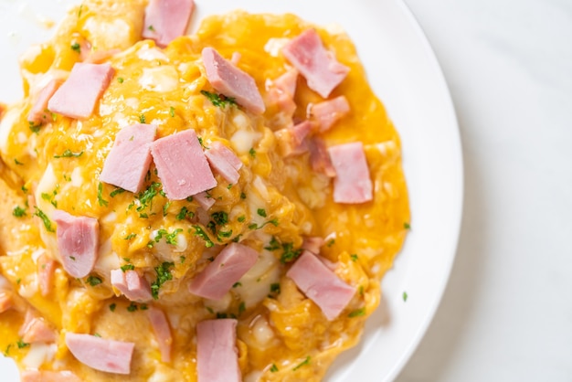 Frittata Cremosa con Prosciutto su Riso o Riso con Prosciutto e Frittata Morbida