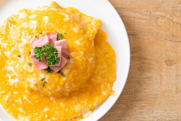 Frittata Cremosa con Prosciutto su Riso o Riso con Prosciutto e Frittata Morbida