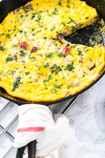 Frittata di spinaci e prosciutto