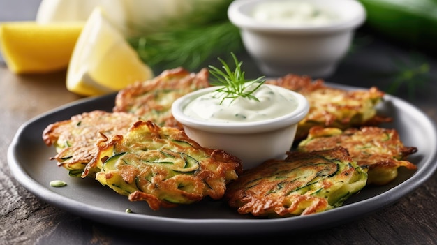 Frittelle di zucchine con salsa al ranch