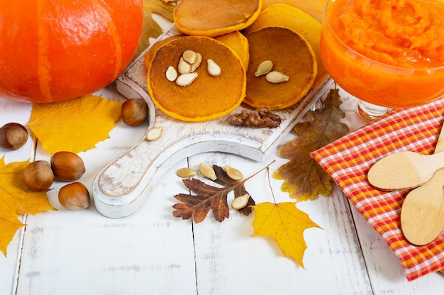 frittelle e purea di zucca