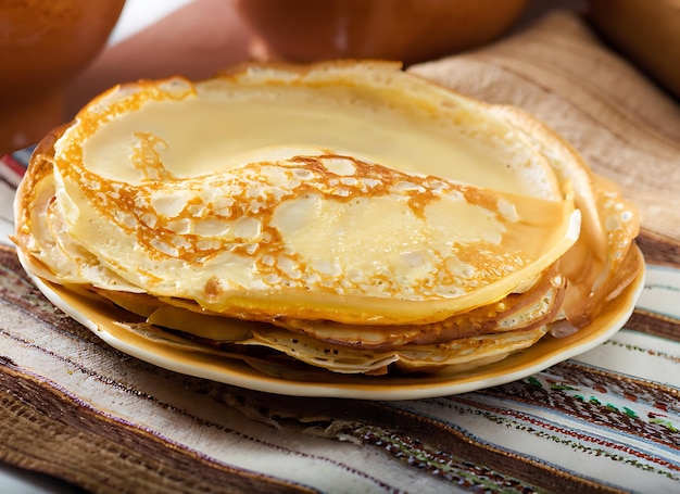 Frittelle sottili tradizionali della cucina russa