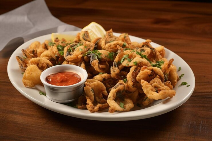 Foto fritto misto con fascino costiero delizioso delizioso fritto misto immagine