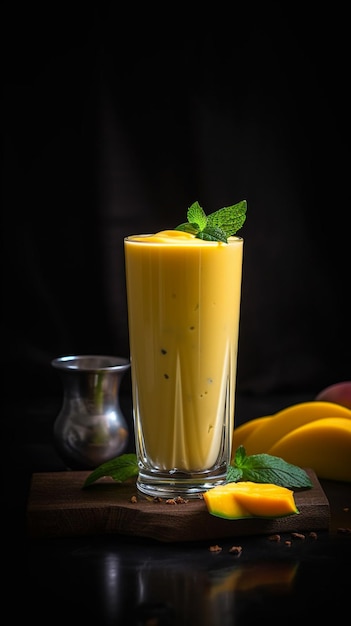 Frullato cremoso al mango lassi Immagine AI generativa