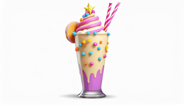 frullato di festa con paglia e topping