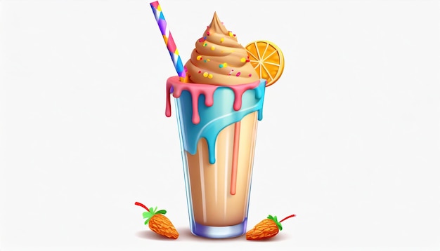 frullato di festa con paglia e topping