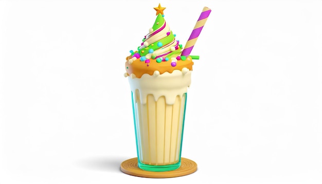 frullato di festa con paglia e topping