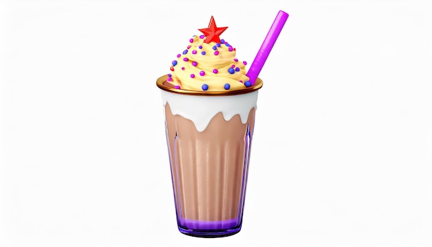 frullato di festa con paglia e topping