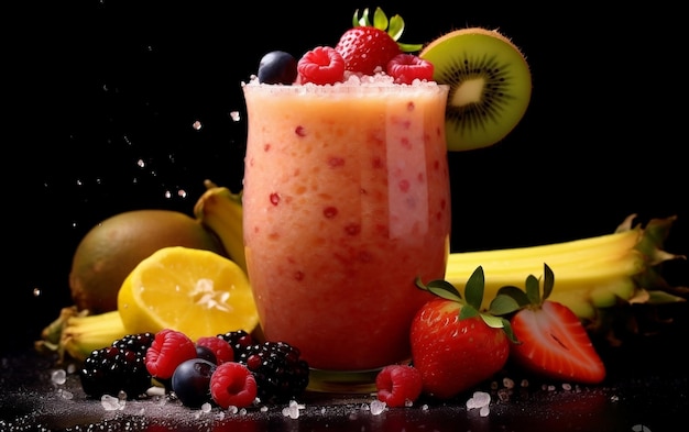 Frullato di frutta sano Succo fresco e nutriente IA generativa