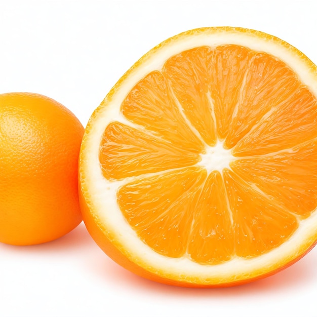 Frutta arancia matura su sfondo bianco