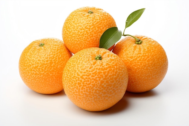 Frutta arancione isolata su uno sfondo bianco Ai generativa