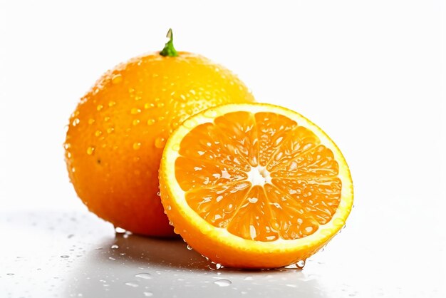 Frutta arancione stagionale isolata su sfondo bianco