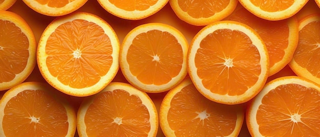 Frutta d'arancia fresca a fette sullo sfondo generata dall'AI