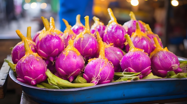 Frutta del drago in una vivace bancarella di Bangkok