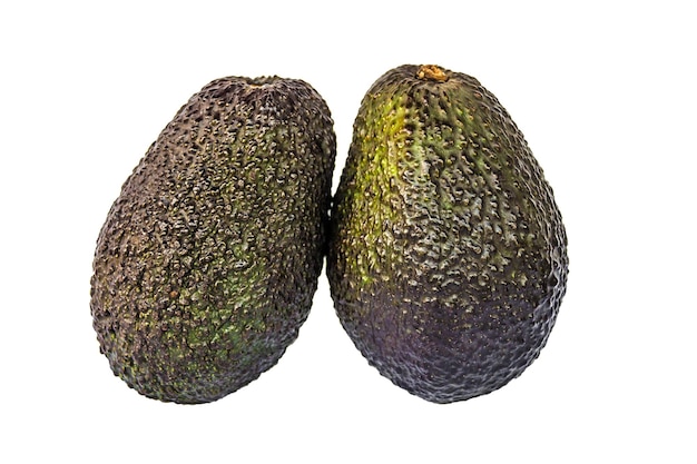 Frutta dell'avocado isolata su fondo bianco.