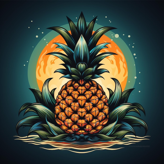 frutta di ananas logo cartoon