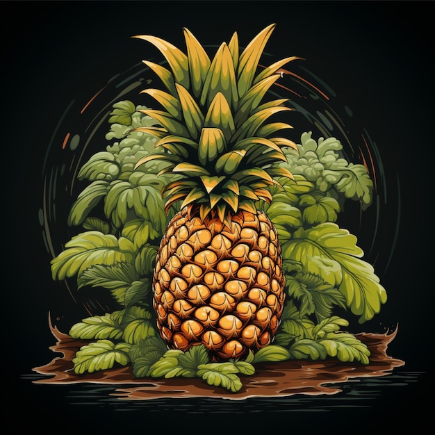frutta di ananas logo cartoon