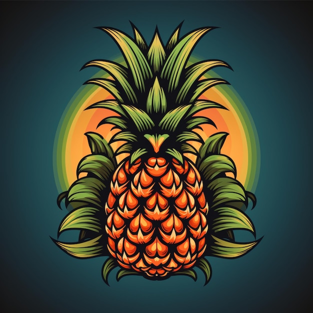 frutta di ananas logo cartoon