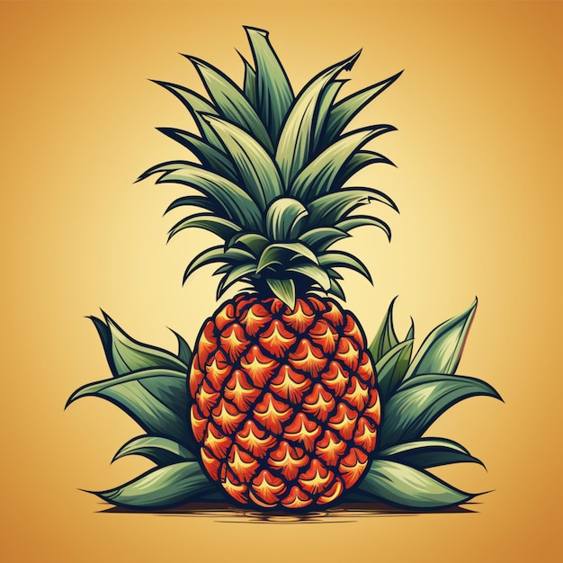 frutta di ananas logo cartoon