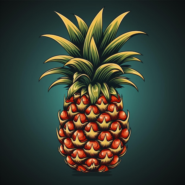 frutta di ananas logo cartoon