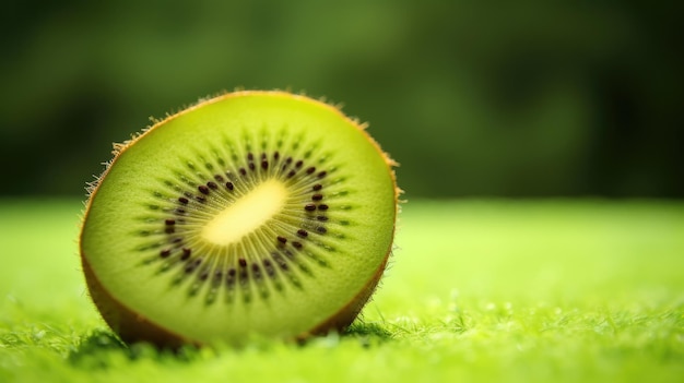 Frutta di kiwi di semi maturi, verde e succosa