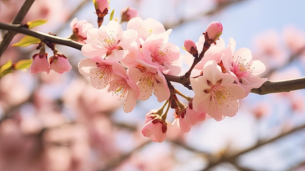 Frutta di pesca in fiore