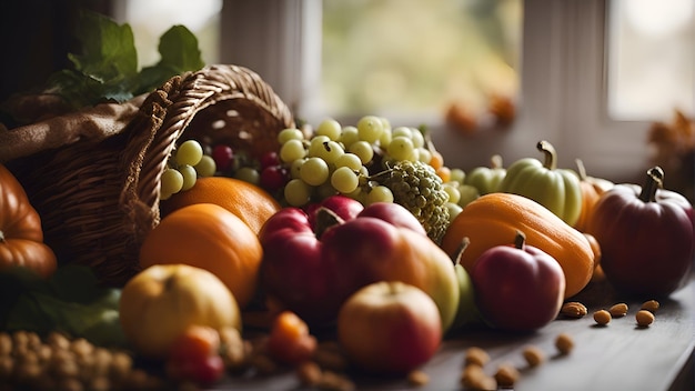 Frutta e verdura d'autunno come ingredienti nella cottura Alimento sano
