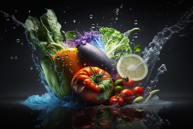 Frutta e verdura per l'alimentazione dietetica un gruppo di alimenti per uno stile di vita sano