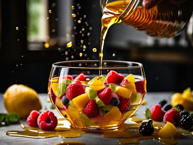 Frutta fresca con miele dentro