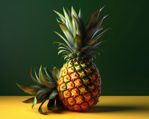 Frutta fresca dell'ananas che vola nel ristorante del fondo dello studio e nel fondo del giardino