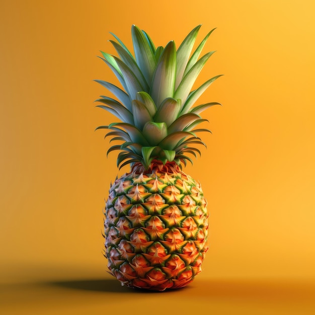 Frutta fresca dell'ananas che vola nel ristorante del fondo dello studio e nel fondo del giardino