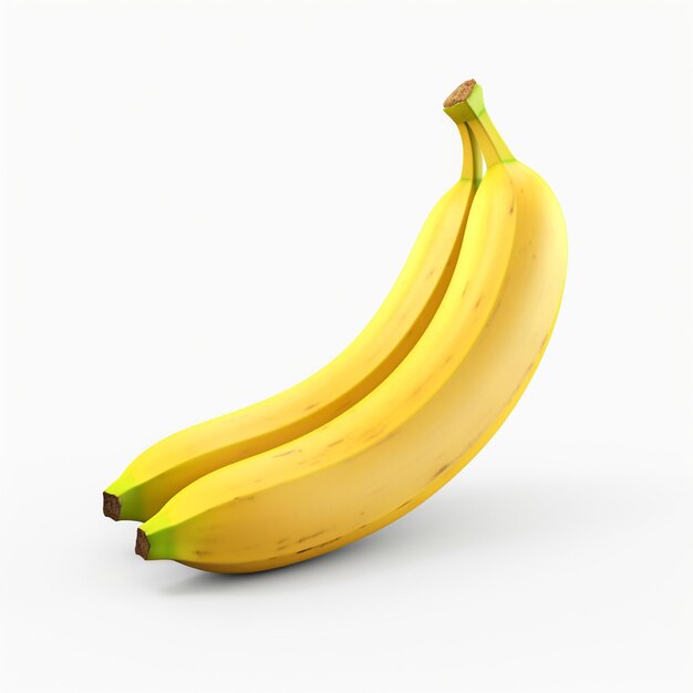 Frutta gialla della banana in fondo bianco