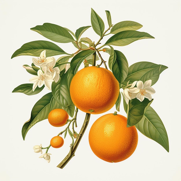 Frutta Illustrazione con accento floreale