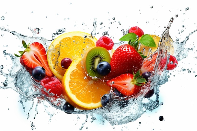 Frutta in una spruzzata d'acqua