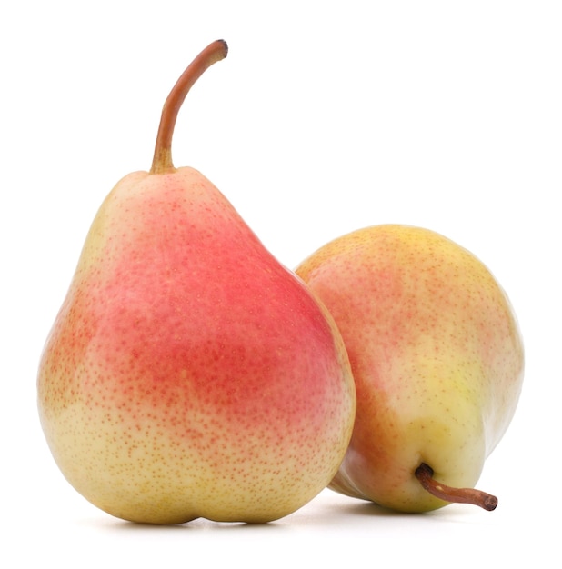 Frutta matura della pera isolata sul ritaglio bianco del fondo