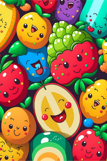 frutta modello sfondo colorato illustrazione