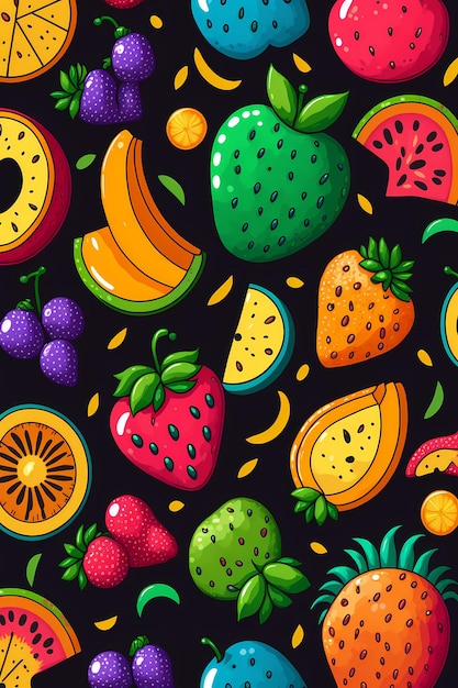 frutta modello sfondo colorato illustrazione