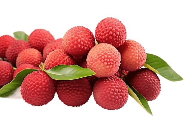 Frutta rossa del litchi su sfondo trasparente AI