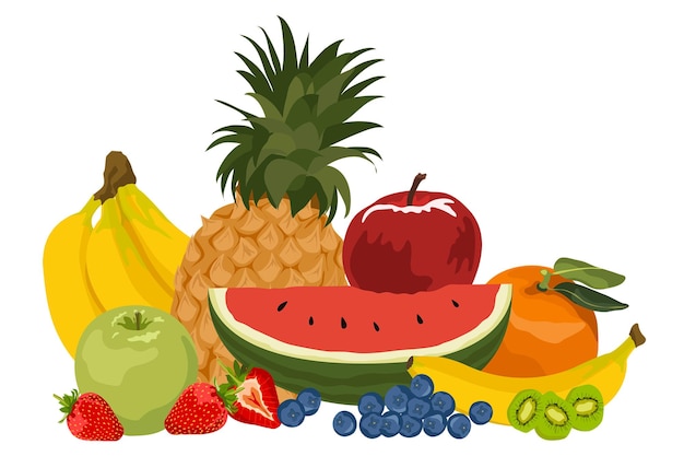 Frutta sana adesivo png illustrazione realistica sfondo trasparente