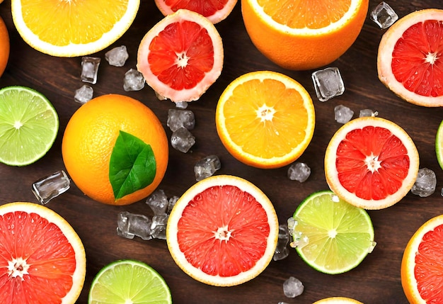 Frutta succosa limone arancione bicchieri di pompelmo con succo appena spremuto