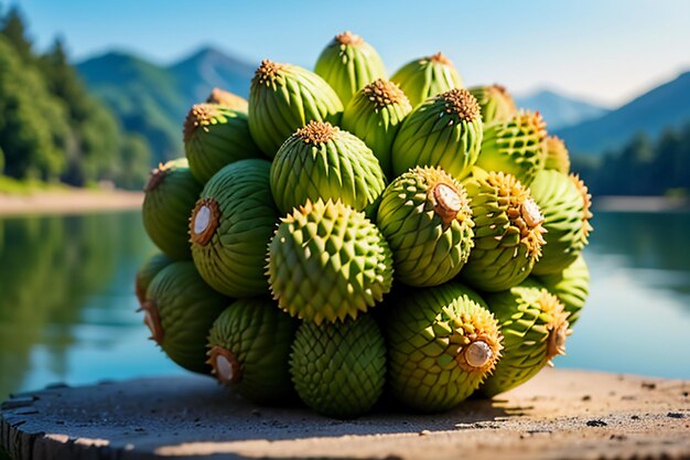 Frutta tropicale durian deliziosa frutta importata straniera costosa carta da parati durian sfondo