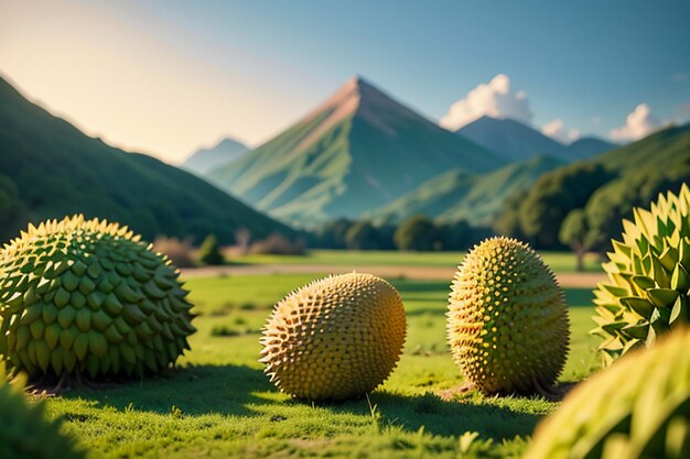 Frutta tropicale durian deliziosa frutta importata straniera costosa carta da parati durian sfondo