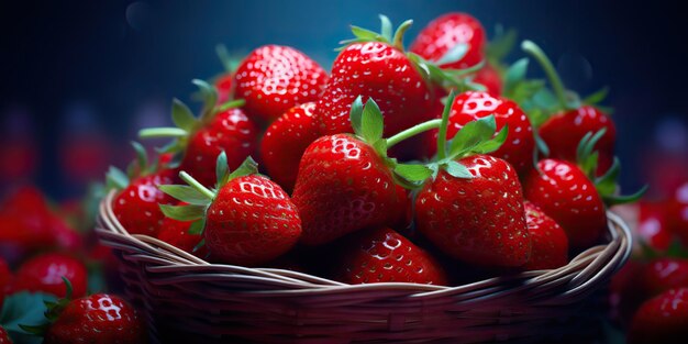 Frutta verde rossa vegetariana fresca fragola in cesto raccolto da agricoltore di piante di mercato