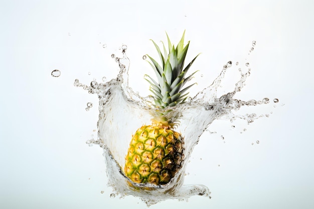 frutti di ananas spruzzi d'acqua fresca