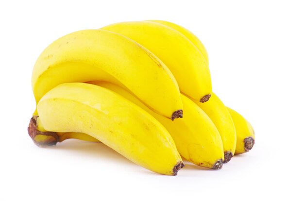 Frutti di banana isolati su sfondo bianco