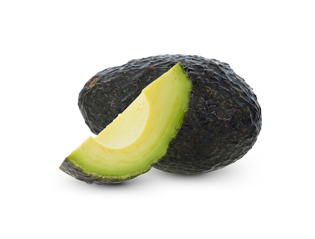 Frutto dell'avocado su bianco