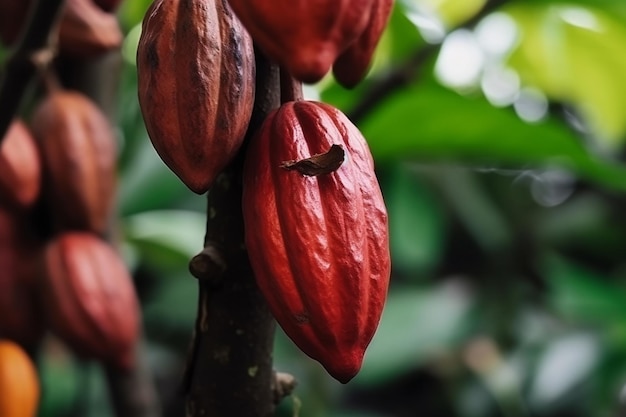 Frutto di cacao su un albero