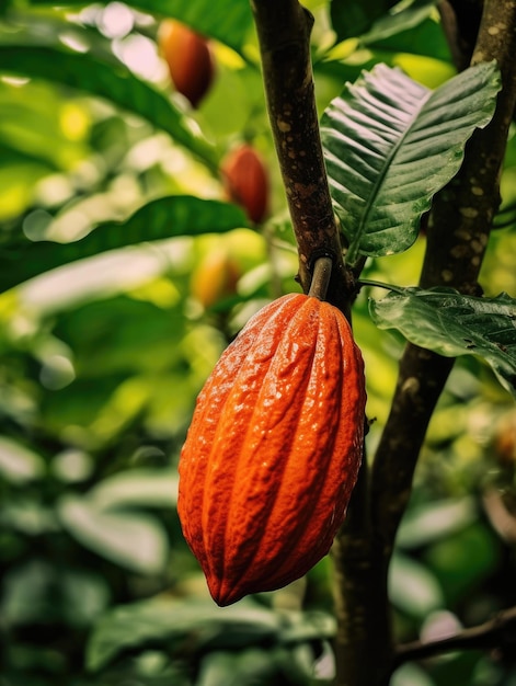 Frutto di cacao su un albero