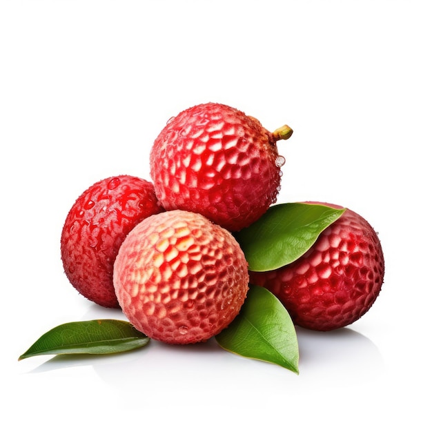 Frutto di litchi isolato su sfondo bianco