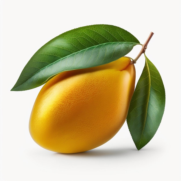Frutto di mango su sfondo bianco IA generativa